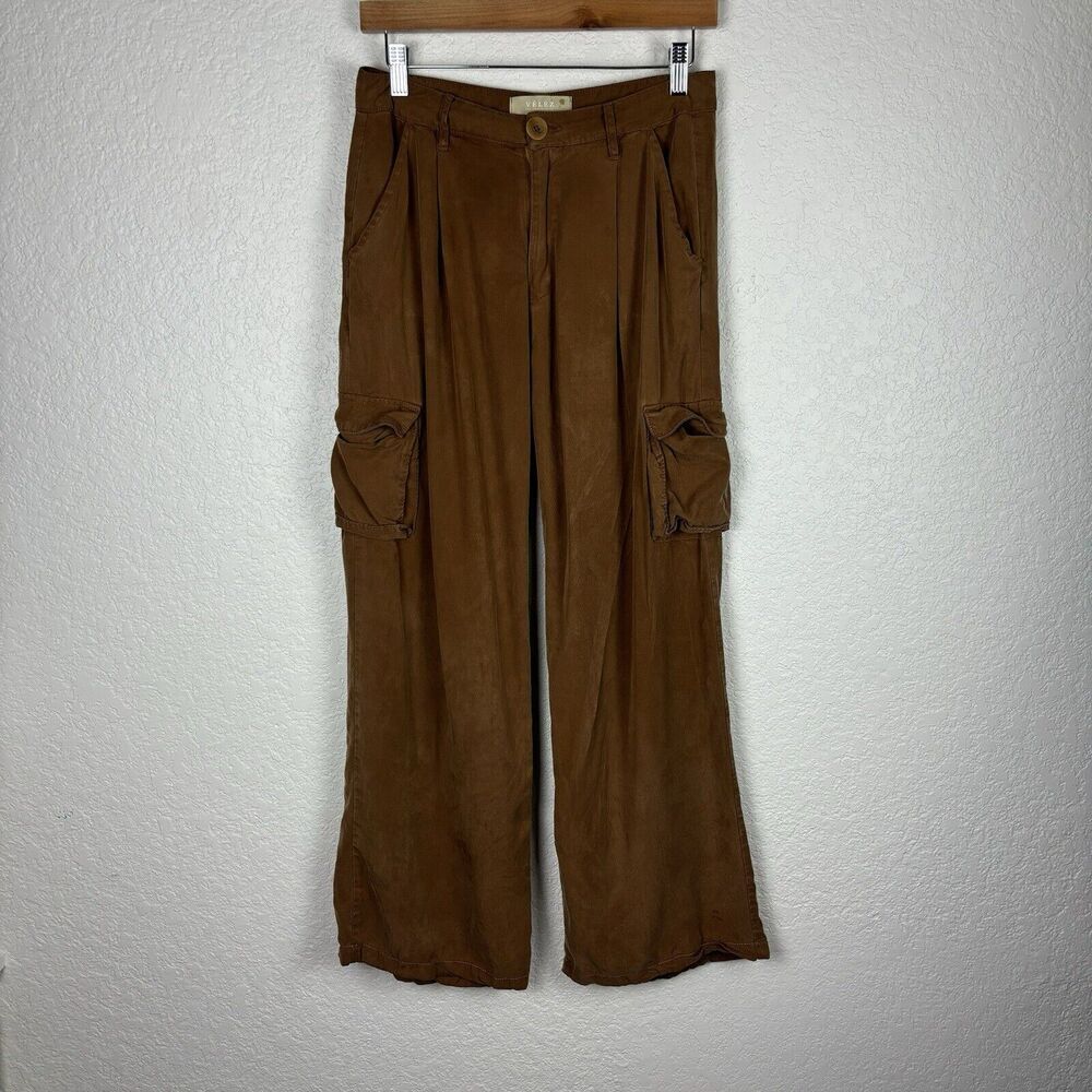 Velez 90's Y2K Wide Leg Cargo Women’s Pants Brown Sz6 Utility‎ Gorpcore Grunge